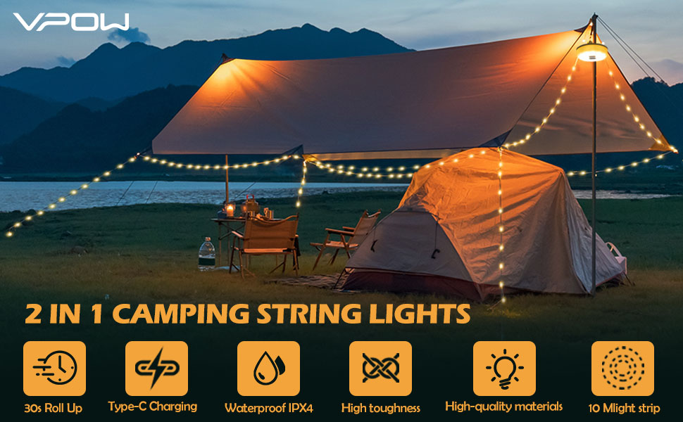 2 IN 1 Camping Fairy Lights